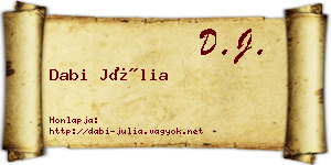 Dabi Júlia névjegykártya