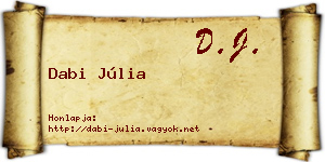 Dabi Júlia névjegykártya
